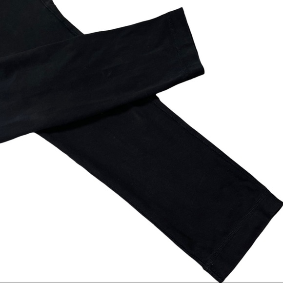 Exertek size M/L black leggings, thick waistband, straight leg, stretchy - Picture 3 of 7